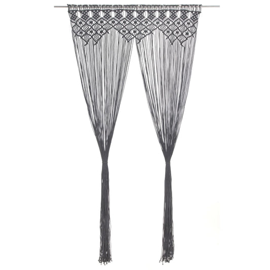 Gordijn macramé 140x240 cm katoen antraciet is nu te koop bij PeponiXL, paradijselijk wonen!