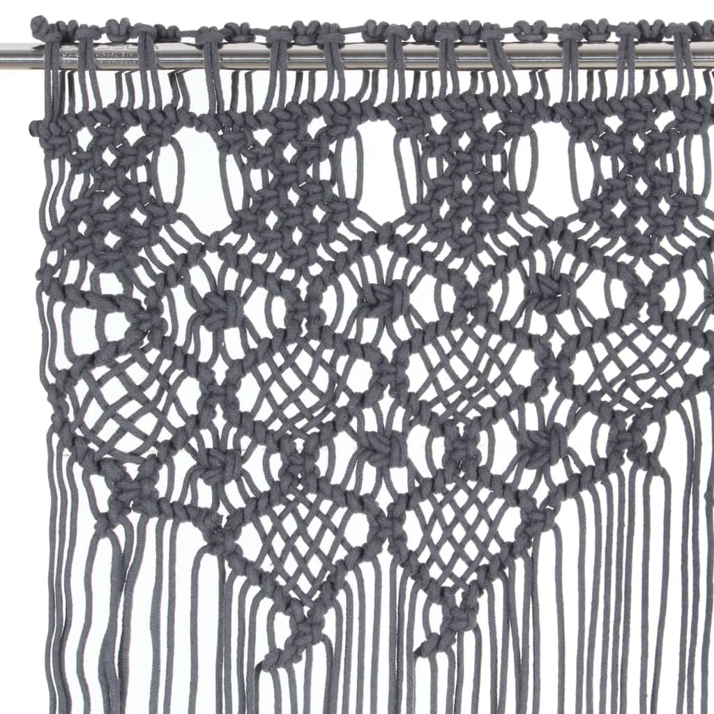 Gordijn macramé 140x240 cm katoen antraciet is nu te koop bij PeponiXL, paradijselijk wonen!