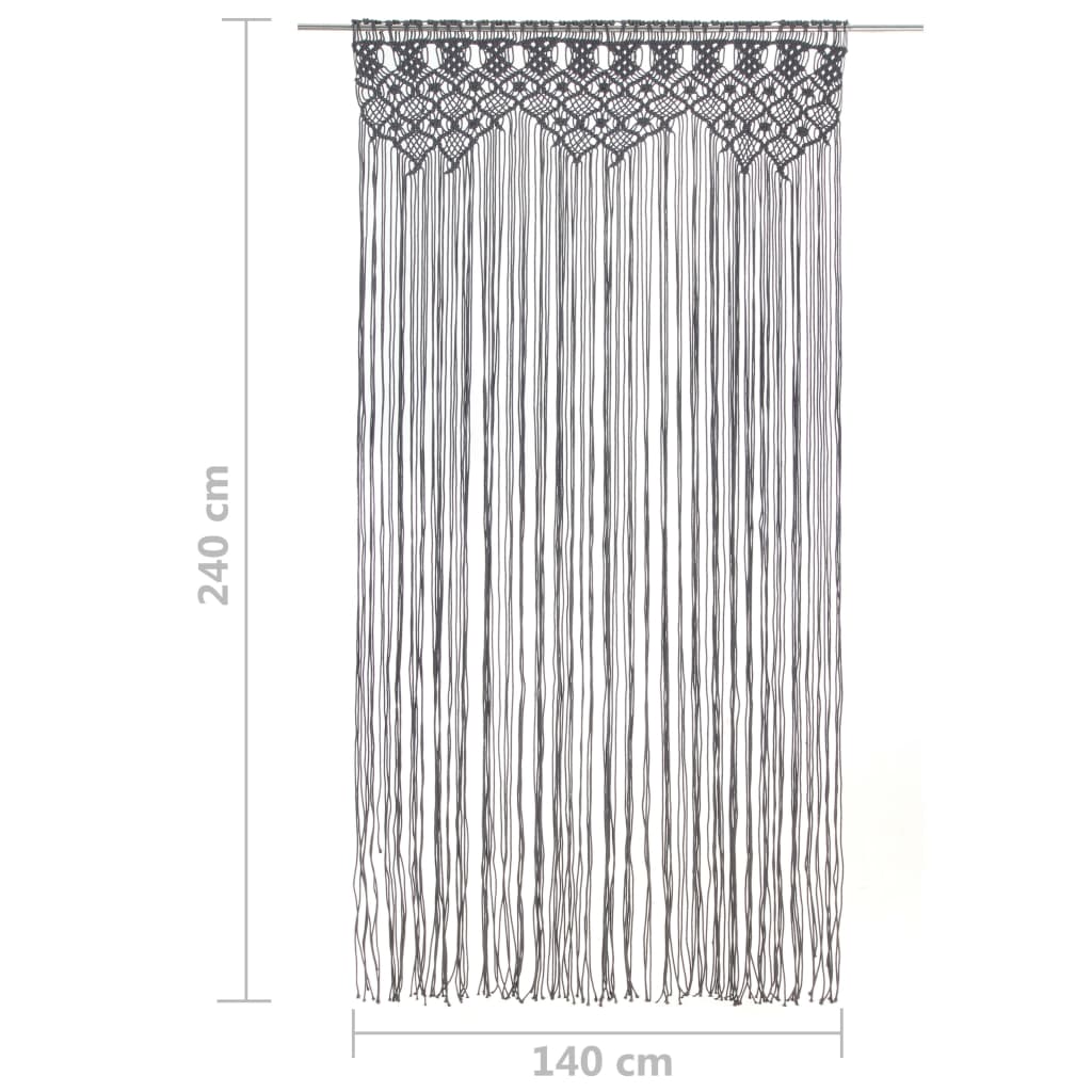 Gordijn macramé 140x240 cm katoen antraciet is nu te koop bij PeponiXL, paradijselijk wonen!