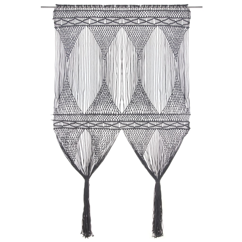 Gordijn macramé 140x240 cm katoen antraciet is nu te koop bij PeponiXL, paradijselijk wonen!