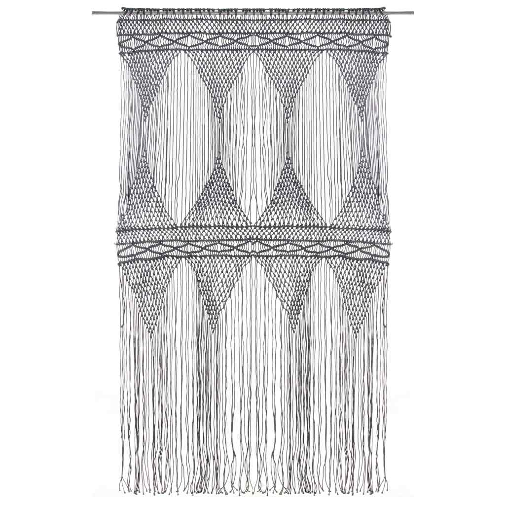 Gordijn macramé 140x240 cm katoen antraciet is nu te koop bij PeponiXL, paradijselijk wonen!