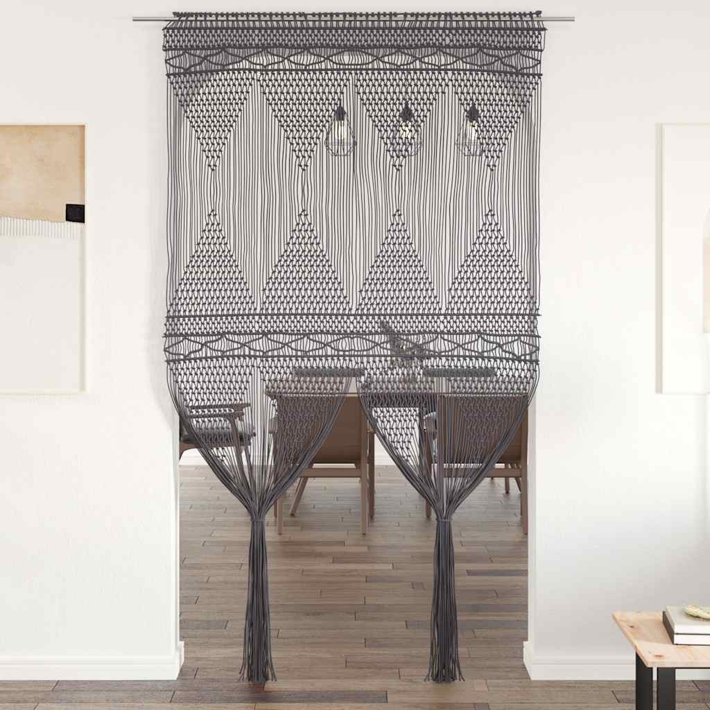 Gordijn macramé 140x240 cm katoen antraciet is nu te koop bij PeponiXL, paradijselijk wonen!
