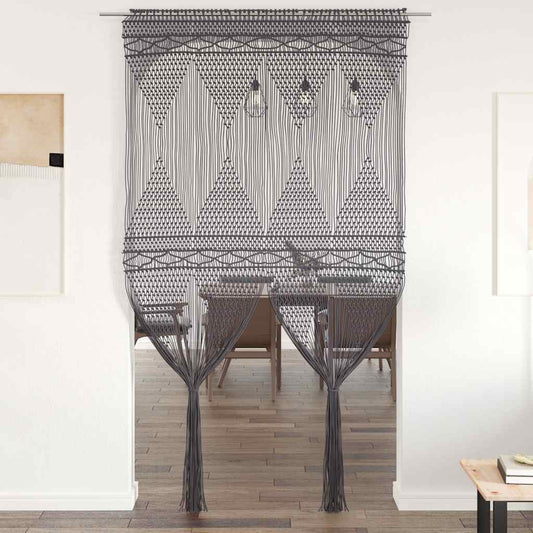 Gordijn macramé 140x240 cm katoen antraciet is nu te koop bij PeponiXL, paradijselijk wonen!