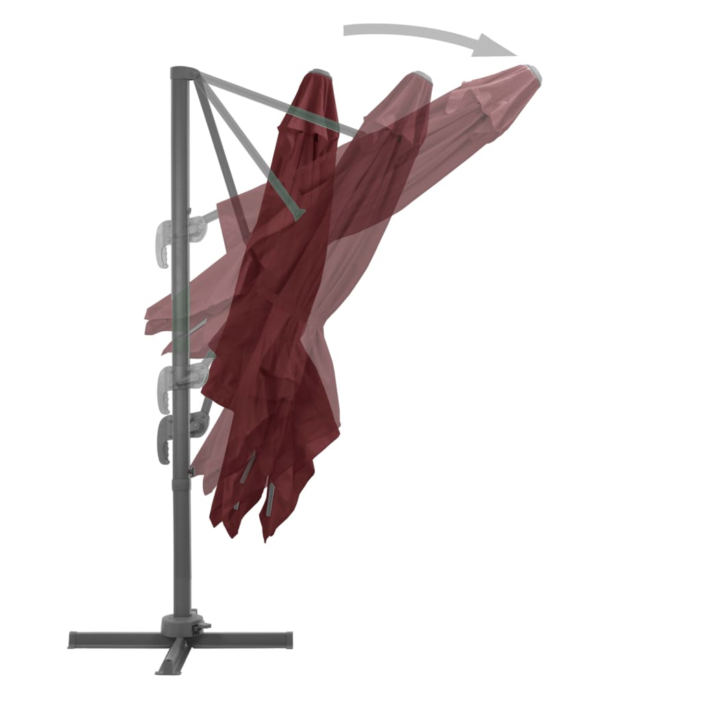 Zweefparasol met aluminium paal 400x300 cm bordeauxrood is nu te koop bij PeponiXL, paradijselijk wonen!