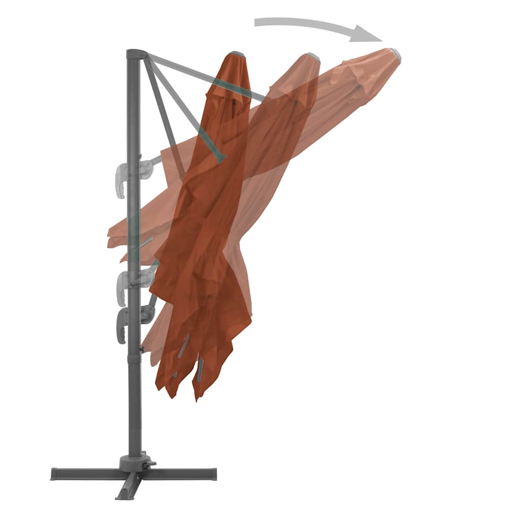 Zwevende parasol met aluminium paal terracotta 400x300 cm is nu te koop bij PeponiXL, paradijselijk wonen!
