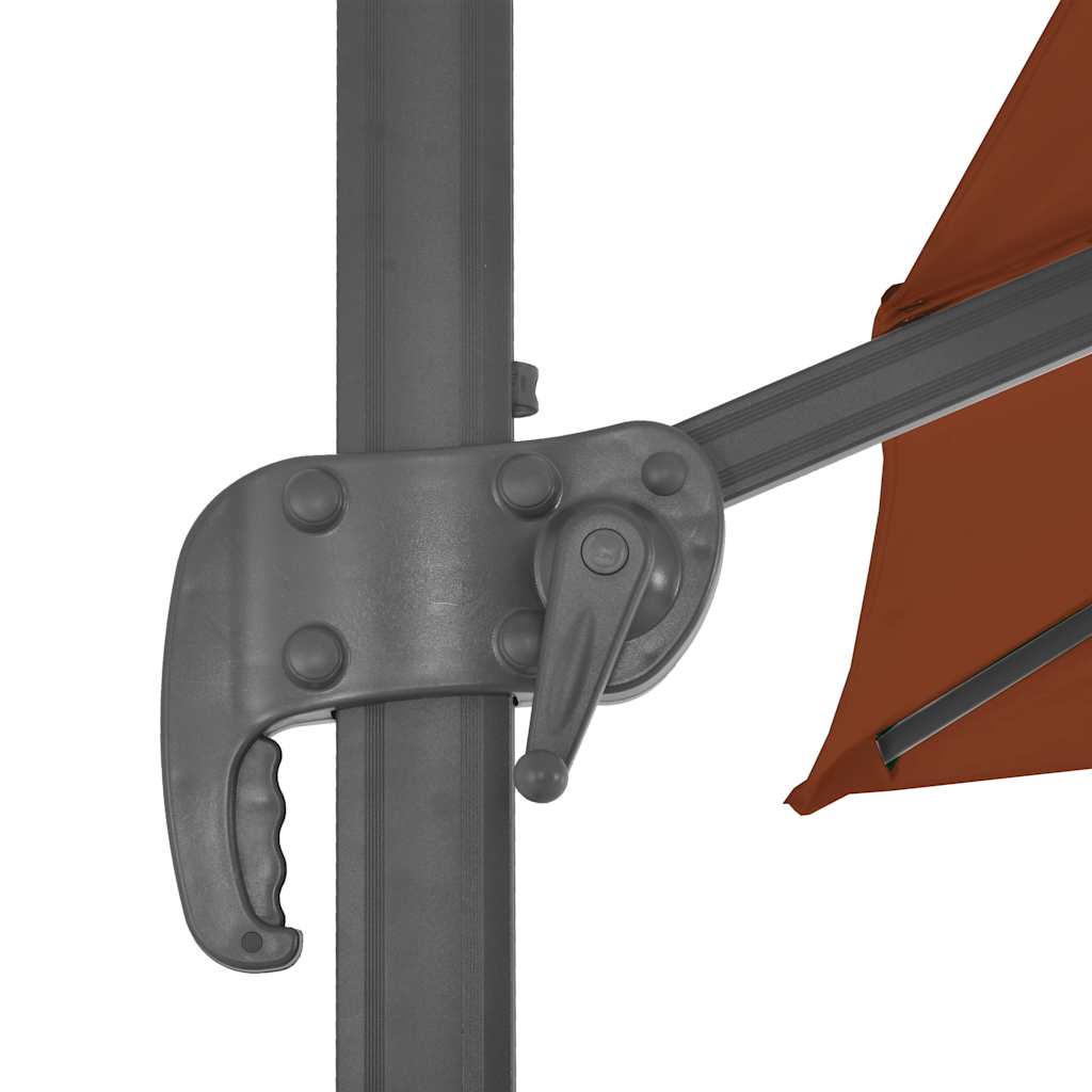 Zwevende parasol met aluminium paal terracotta 400x300 cm is nu te koop bij PeponiXL, paradijselijk wonen!