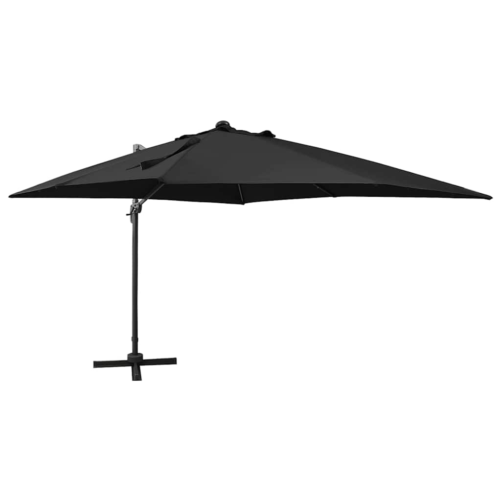 Zweefparasol met paal en LED-verlichting 300 cm zwart is nu te koop bij PeponiXL, paradijselijk wonen!