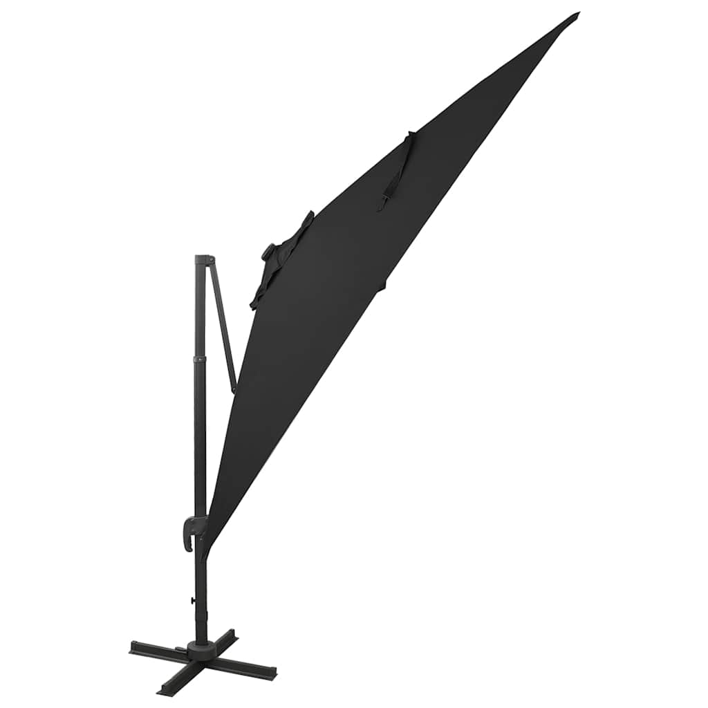 Zweefparasol met paal en LED-verlichting 300 cm zwart is nu te koop bij PeponiXL, paradijselijk wonen!