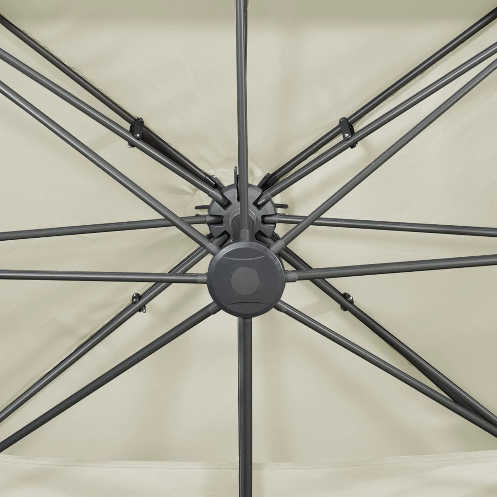 Zwevende parasol met dubbele bovenkant zand 400x300 cm is nu te koop bij PeponiXL, paradijselijk wonen!