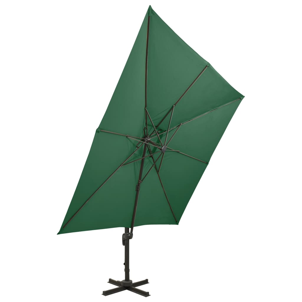 Zweefparasol met dubbel dak 300x300 cm groen is nu te koop bij PeponiXL, paradijselijk wonen!
