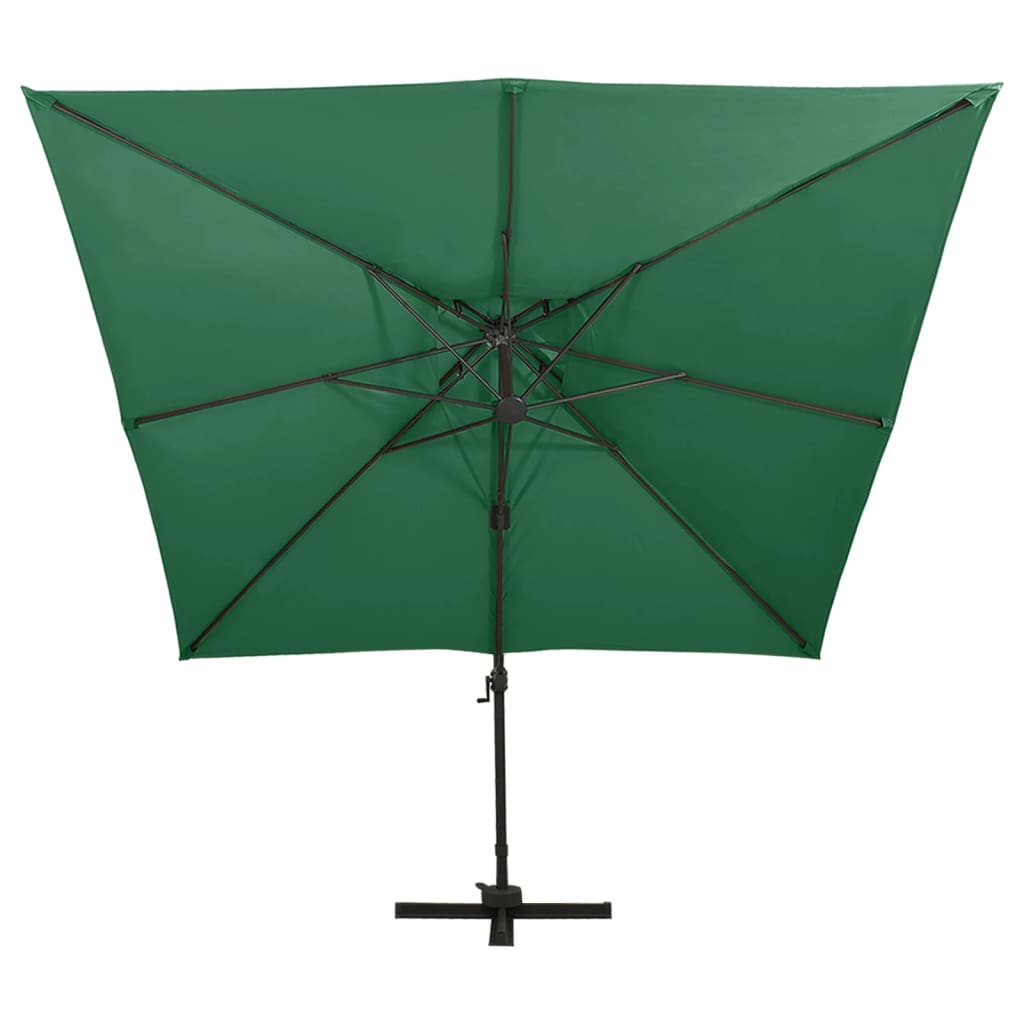 Zweefparasol met dubbel dak 300x300 cm groen is nu te koop bij PeponiXL, paradijselijk wonen!