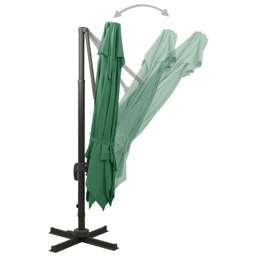 Zweefparasol met dubbel dak 300x300 cm groen is nu te koop bij PeponiXL, paradijselijk wonen!