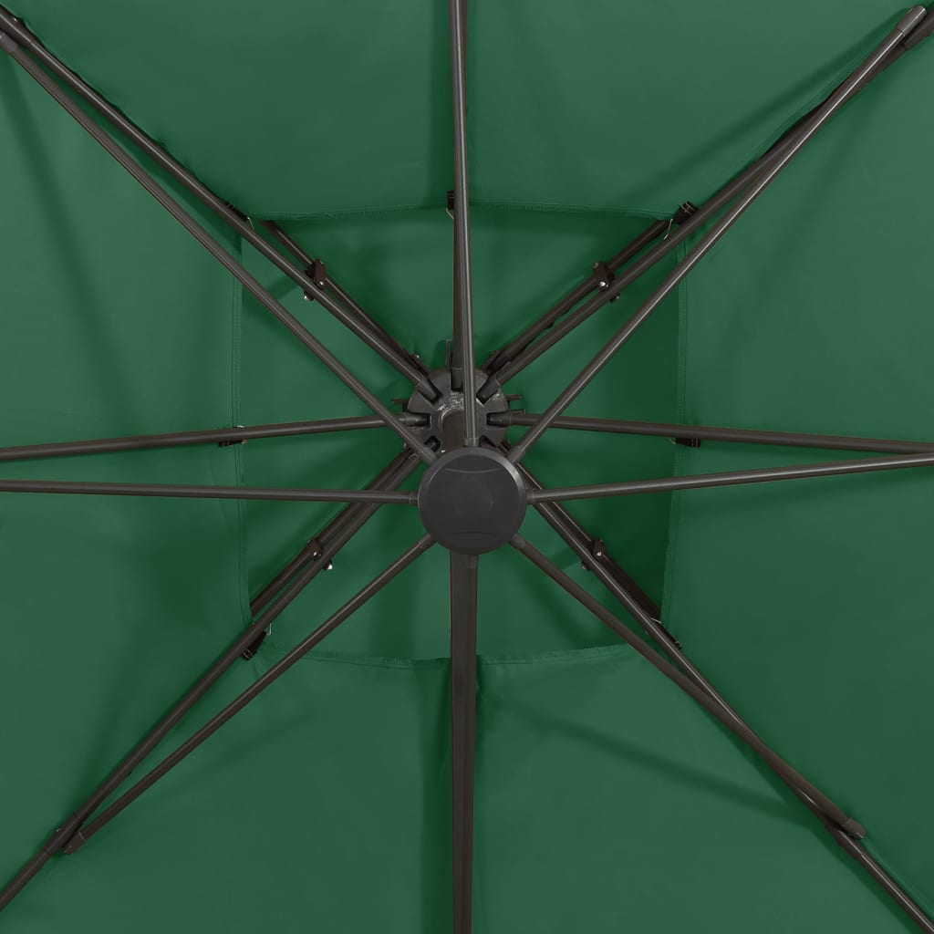 Zweefparasol met dubbel dak 300x300 cm groen is nu te koop bij PeponiXL, paradijselijk wonen!