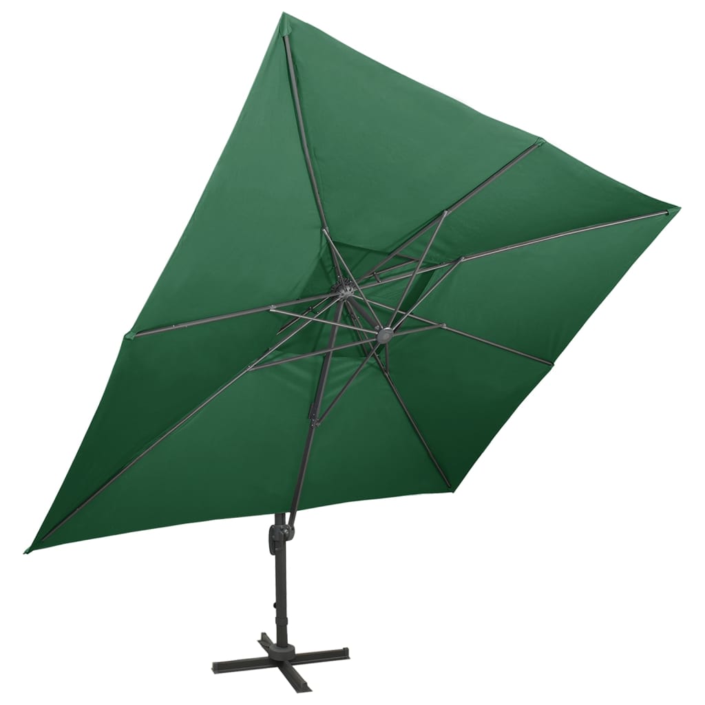 Zweefparasol met dubbel dak 400x300 cm groen is nu te koop bij PeponiXL, paradijselijk wonen!
