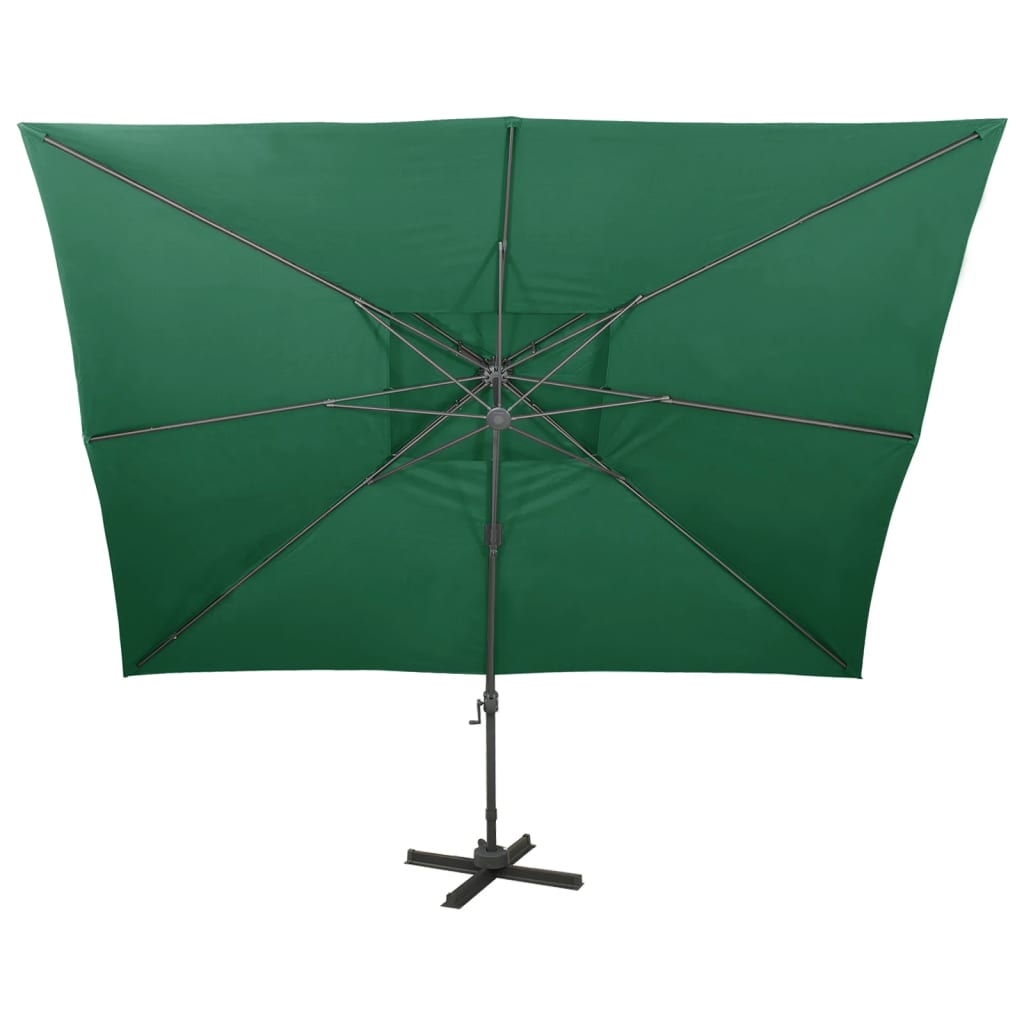 Zweefparasol met dubbel dak 400x300 cm groen is nu te koop bij PeponiXL, paradijselijk wonen!
