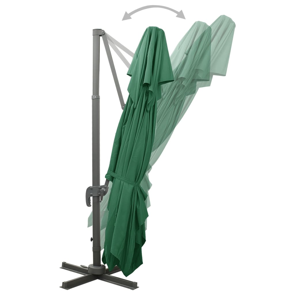 Zweefparasol met dubbel dak 400x300 cm groen is nu te koop bij PeponiXL, paradijselijk wonen!