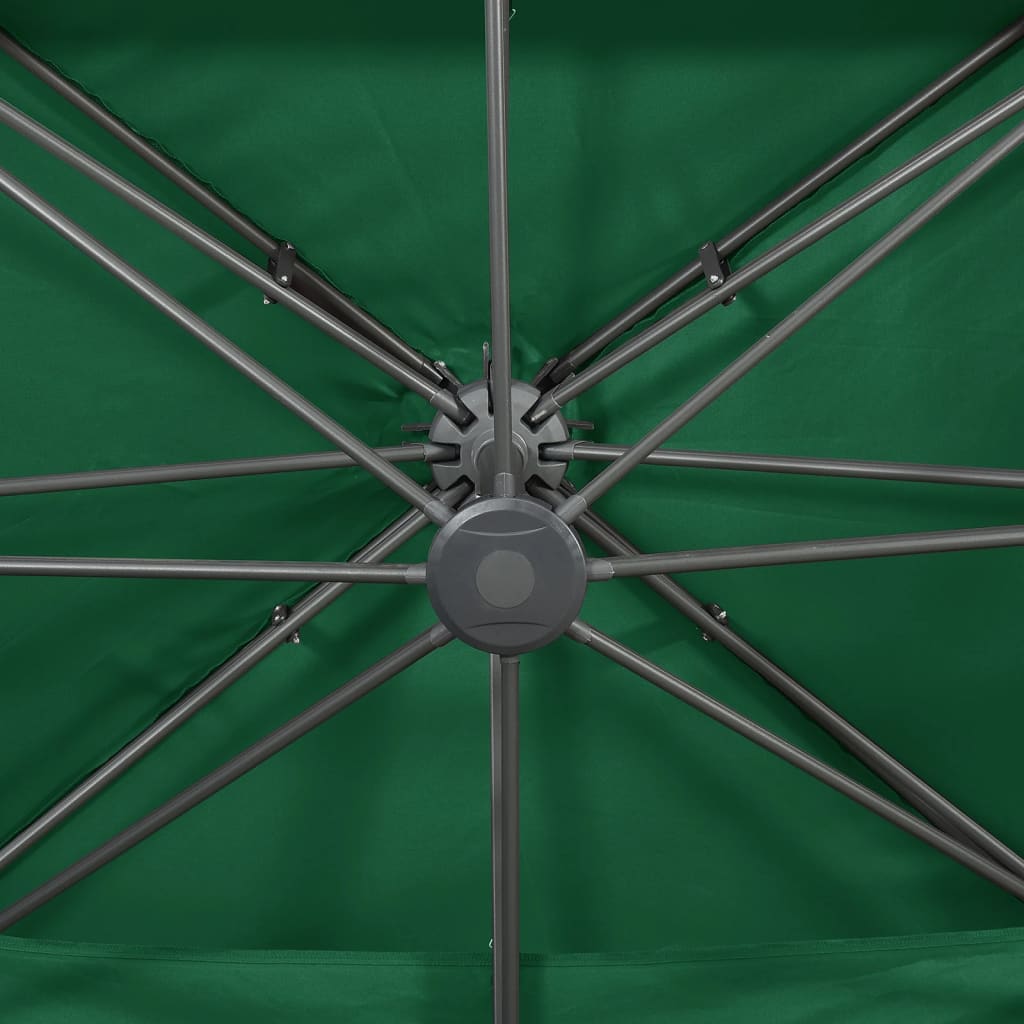 Zweefparasol met dubbel dak 400x300 cm groen is nu te koop bij PeponiXL, paradijselijk wonen!