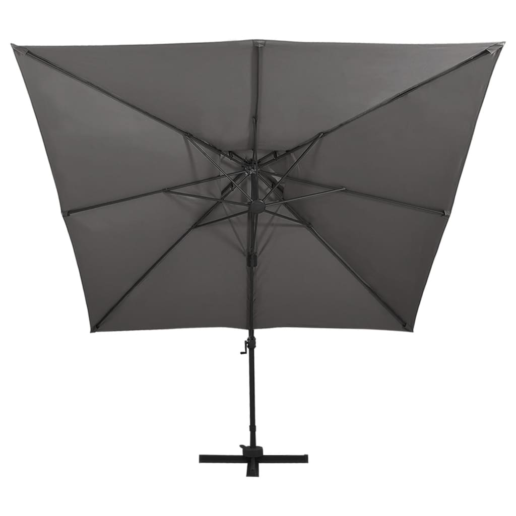 Zweefparasol met dubbel dak 300x300 cm antracietkleurig is nu te koop bij PeponiXL, paradijselijk wonen!
