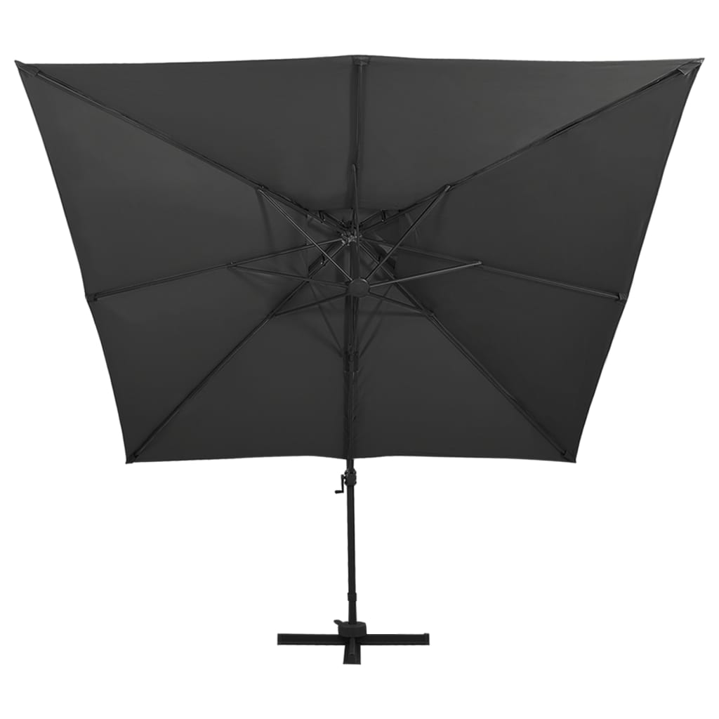 Zweefparasol met dubbel dak 300x300 cm zwart is nu te koop bij PeponiXL, paradijselijk wonen!