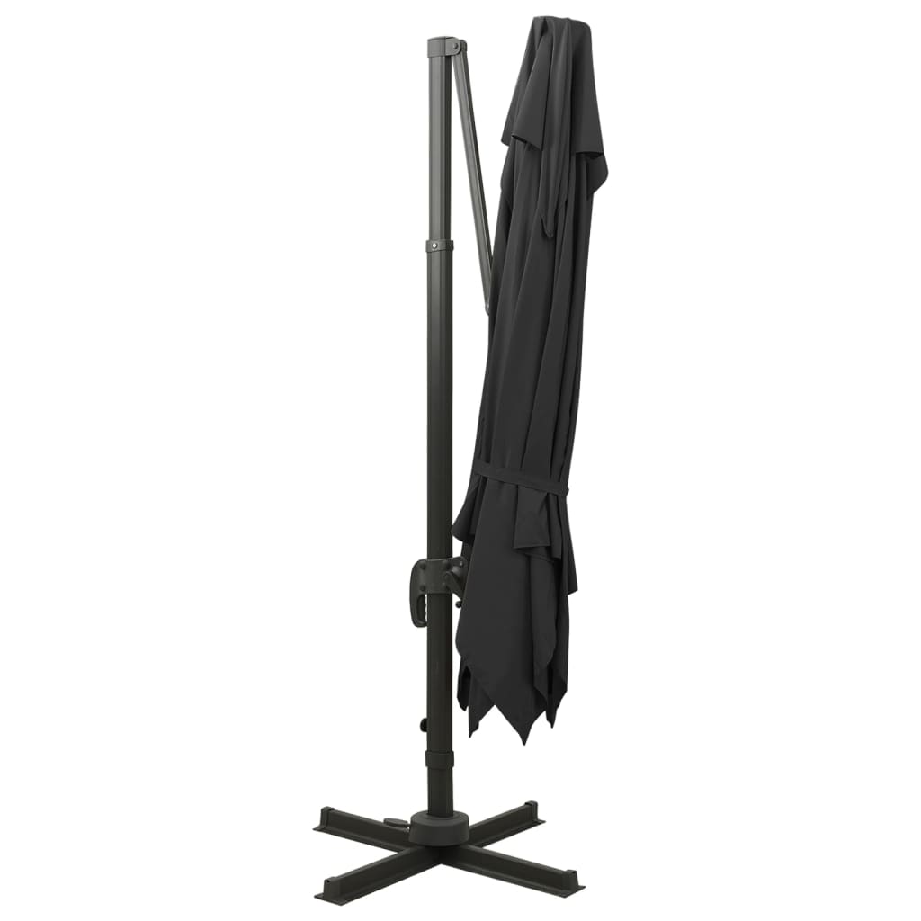 Zweefparasol met dubbel dak 300x300 cm zwart is nu te koop bij PeponiXL, paradijselijk wonen!