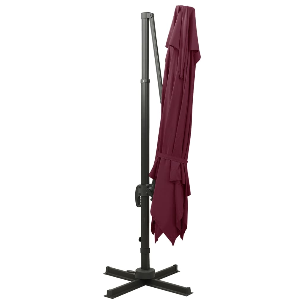 Zweefparasol met dubbel dak 300x300 cm bordeauxrood is nu te koop bij PeponiXL, paradijselijk wonen!