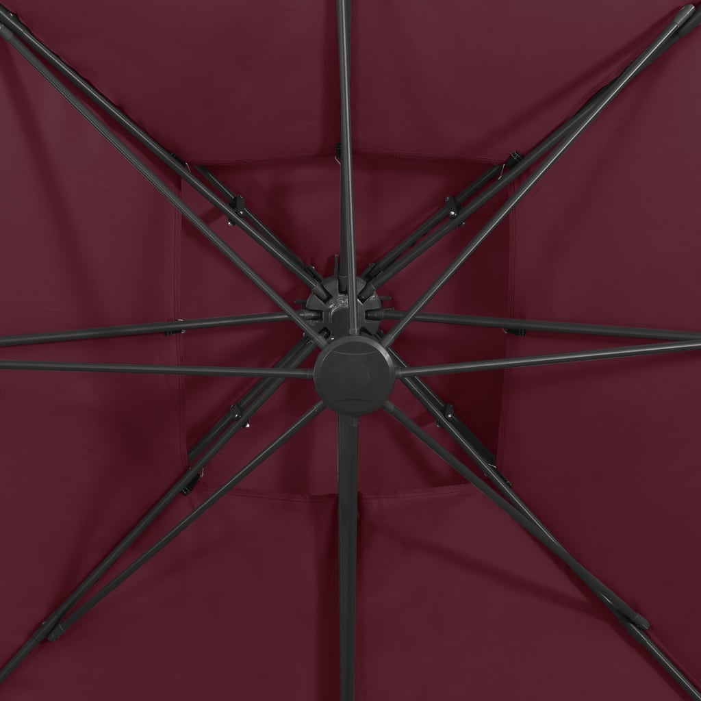 Zweefparasol met dubbel dak 300x300 cm bordeauxrood is nu te koop bij PeponiXL, paradijselijk wonen!