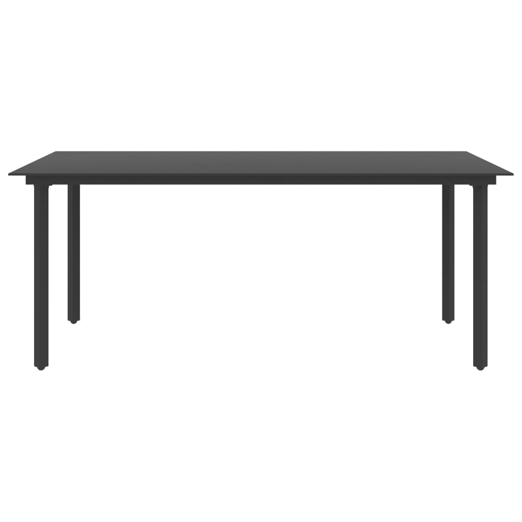 Tuintafel 190x90x74 cm staal en glas zwart is nu te koop bij PeponiXL, paradijselijk wonen!