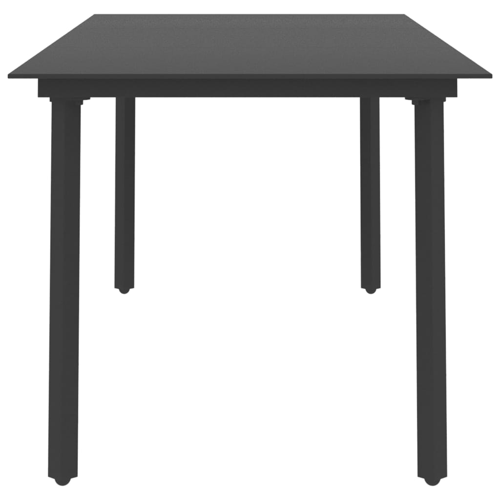 Tuintafel 190x90x74 cm staal en glas zwart is nu te koop bij PeponiXL, paradijselijk wonen!