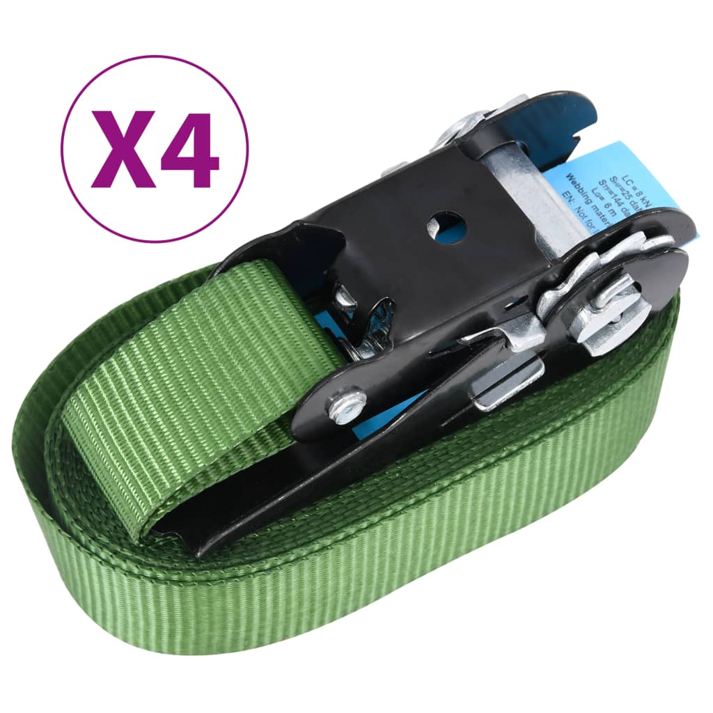 Spanbanden 4 st 800 daN 6 m groen is nu te koop bij PeponiXL, paradijselijk wonen!