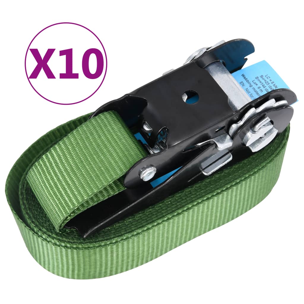 Spanbanden 10 st 800 daN 6 m groen is nu te koop bij PeponiXL, paradijselijk wonen!