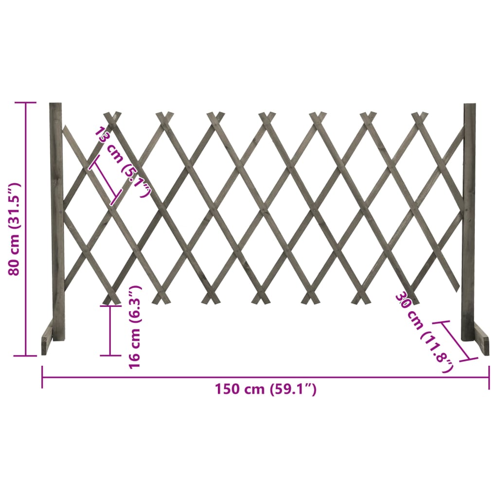 Tuinlatwerk 150x80 cm massief vurenhout grijs is nu te koop bij PeponiXL, paradijselijk wonen!