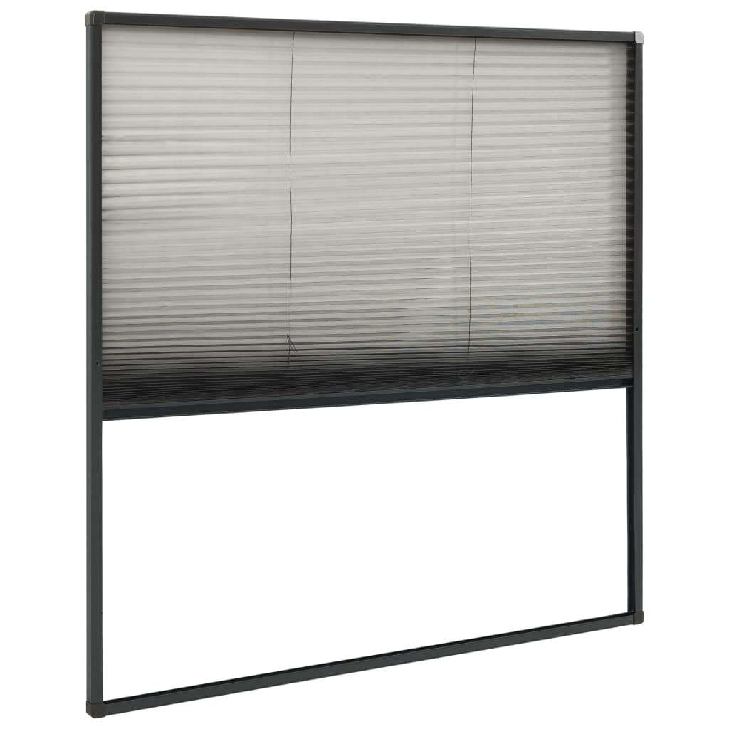 Raamhor plissé 120x120 cm aluminium antraciet is nu te koop bij PeponiXL, paradijselijk wonen!