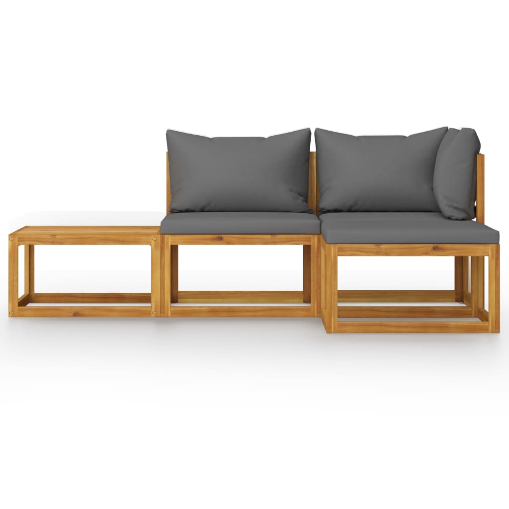 4-delige Loungeset met kussens massief acaciahout is nu te koop bij PeponiXL, paradijselijk wonen!