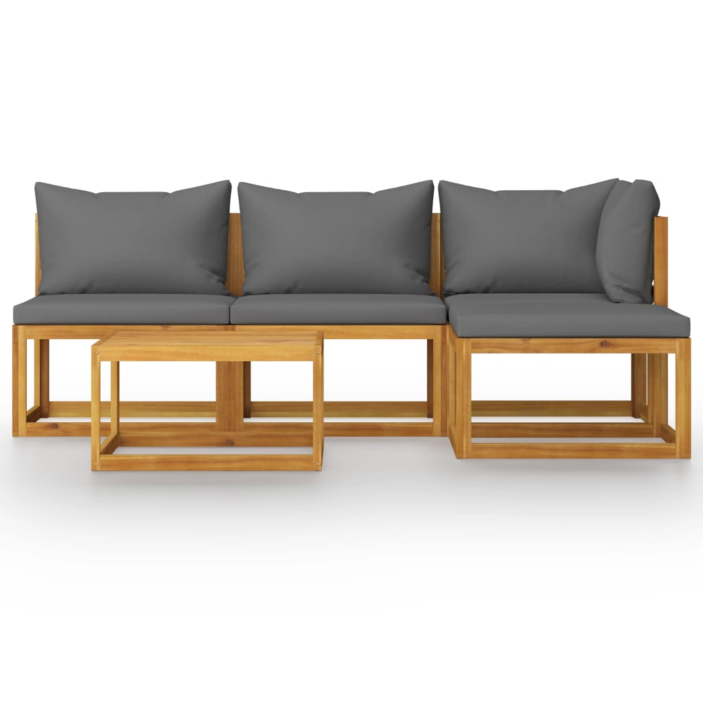 5-delige Loungeset met kussens massief acaciahout is nu te koop bij PeponiXL, paradijselijk wonen!