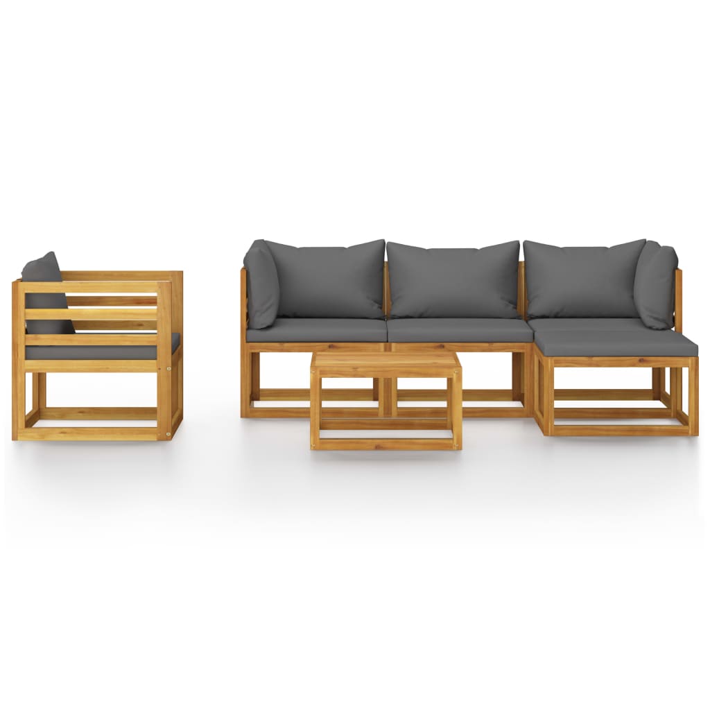 6-delige Loungeset met kussens massief acaciahout is nu te koop bij PeponiXL, paradijselijk wonen!