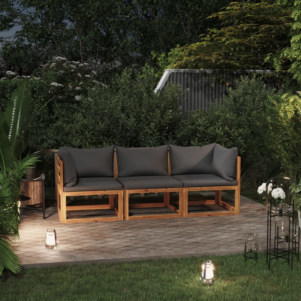 Tuinbank 3-zits met kussen massief acaciahout is nu te koop bij PeponiXL, paradijselijk wonen!