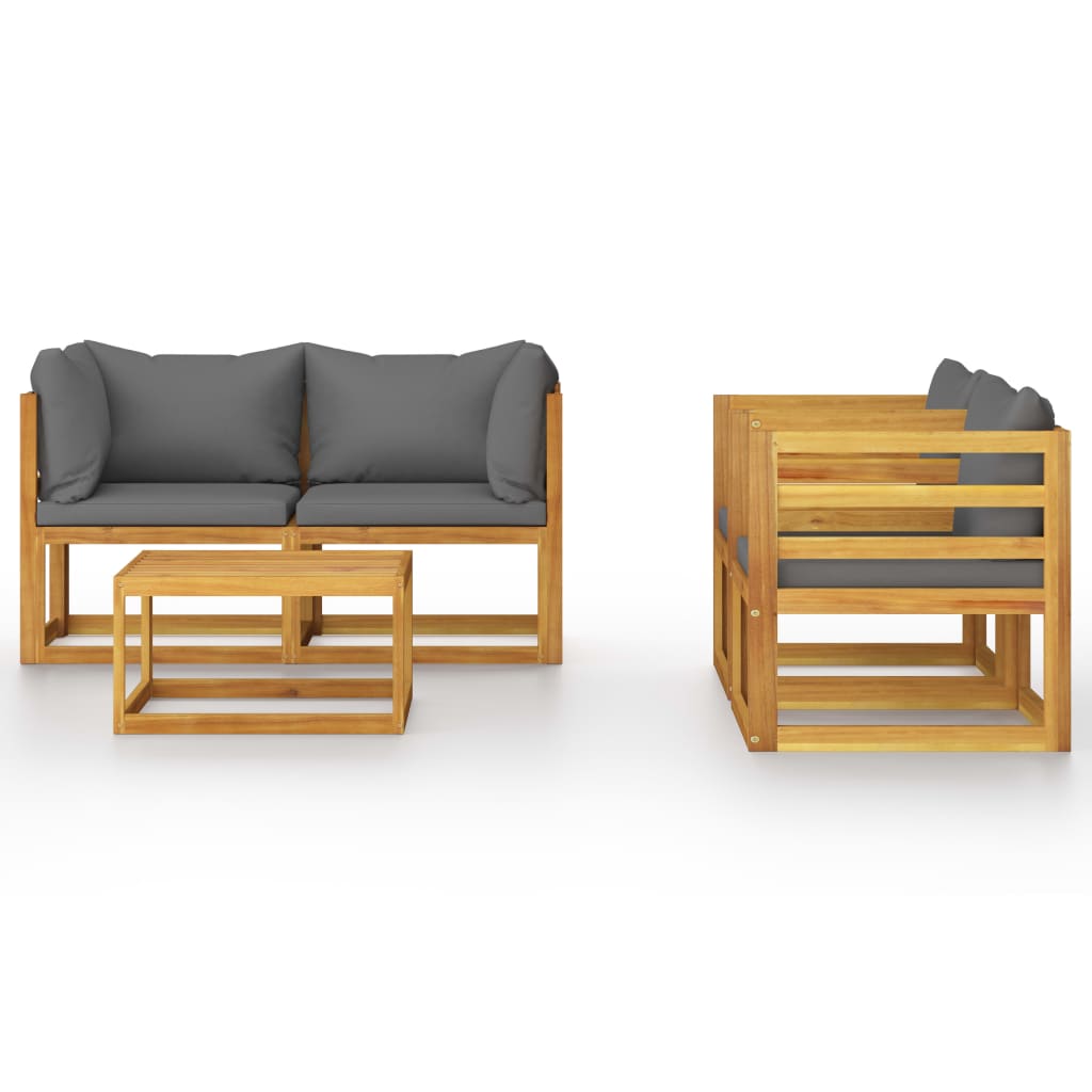 5-delige Loungeset met kussens massief acaciahout is nu te koop bij PeponiXL, paradijselijk wonen!