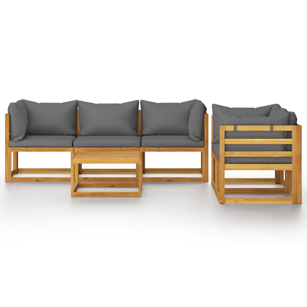 6-delige Loungeset met kussens massief acaciahout is nu te koop bij PeponiXL, paradijselijk wonen!
