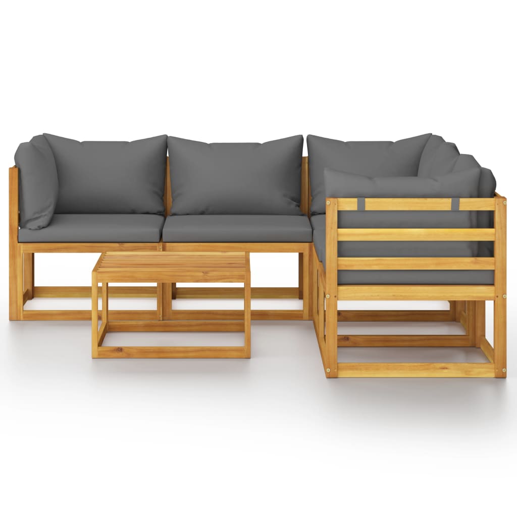 6-delige Loungeset met kussens massief acaciahout is nu te koop bij PeponiXL, paradijselijk wonen!