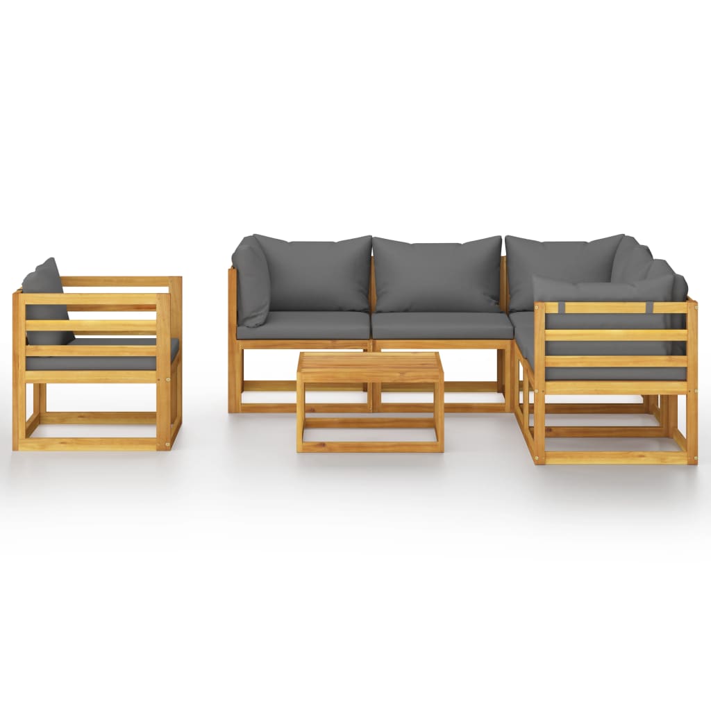 7-delige Loungeset met kussens massief acaciahout is nu te koop bij PeponiXL, paradijselijk wonen!