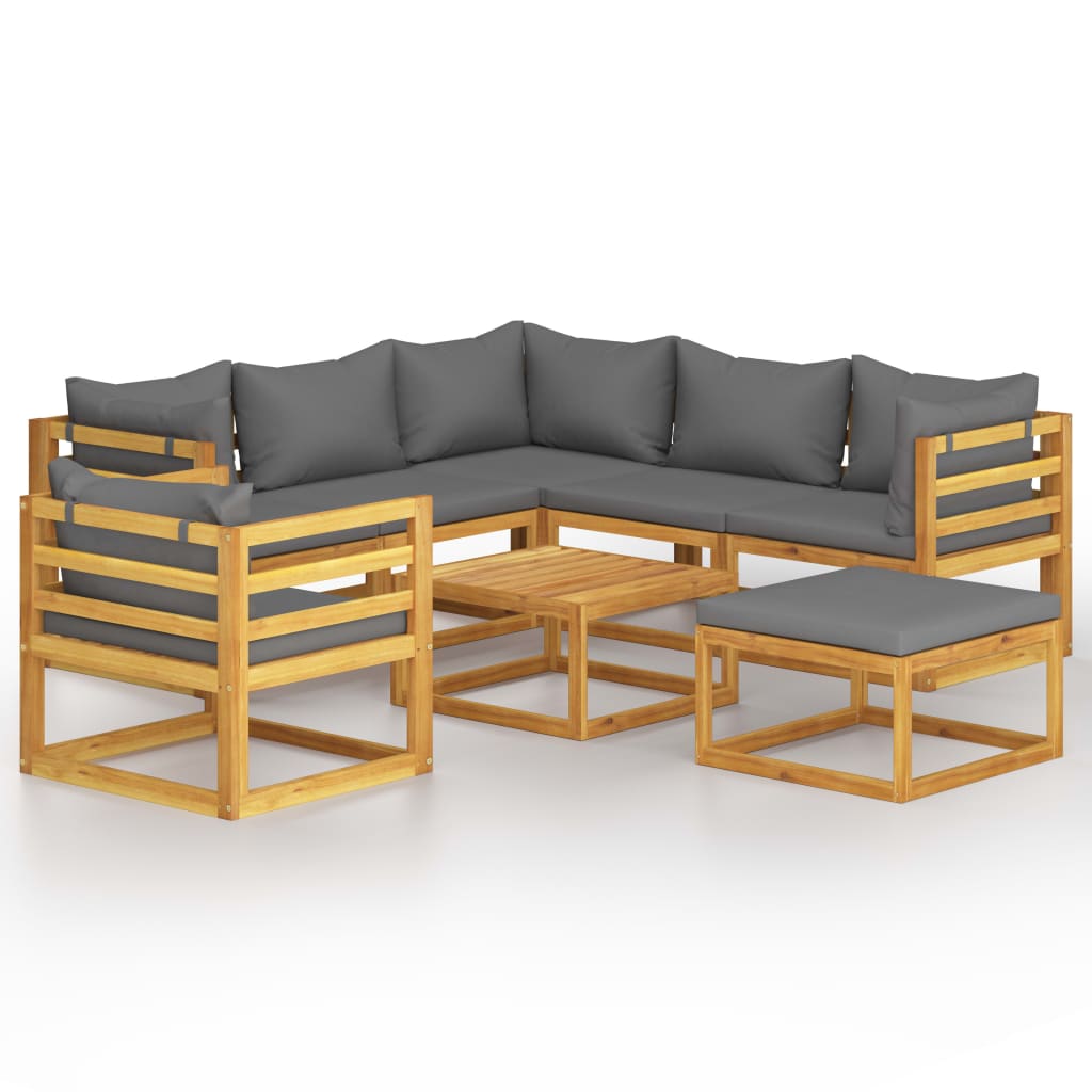 8-delige Loungeset met kussens massief acaciahout is nu te koop bij PeponiXL, paradijselijk wonen!