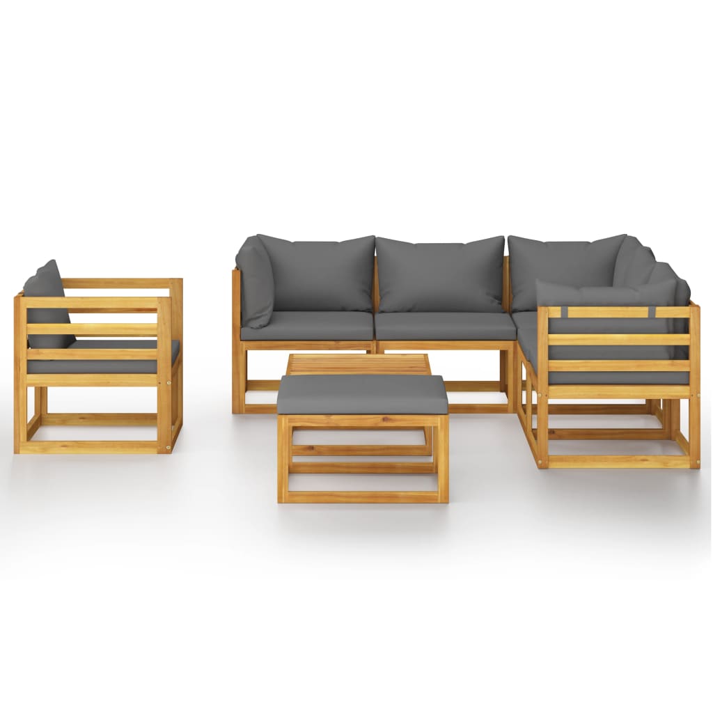 8-delige Loungeset met kussens massief acaciahout is nu te koop bij PeponiXL, paradijselijk wonen!