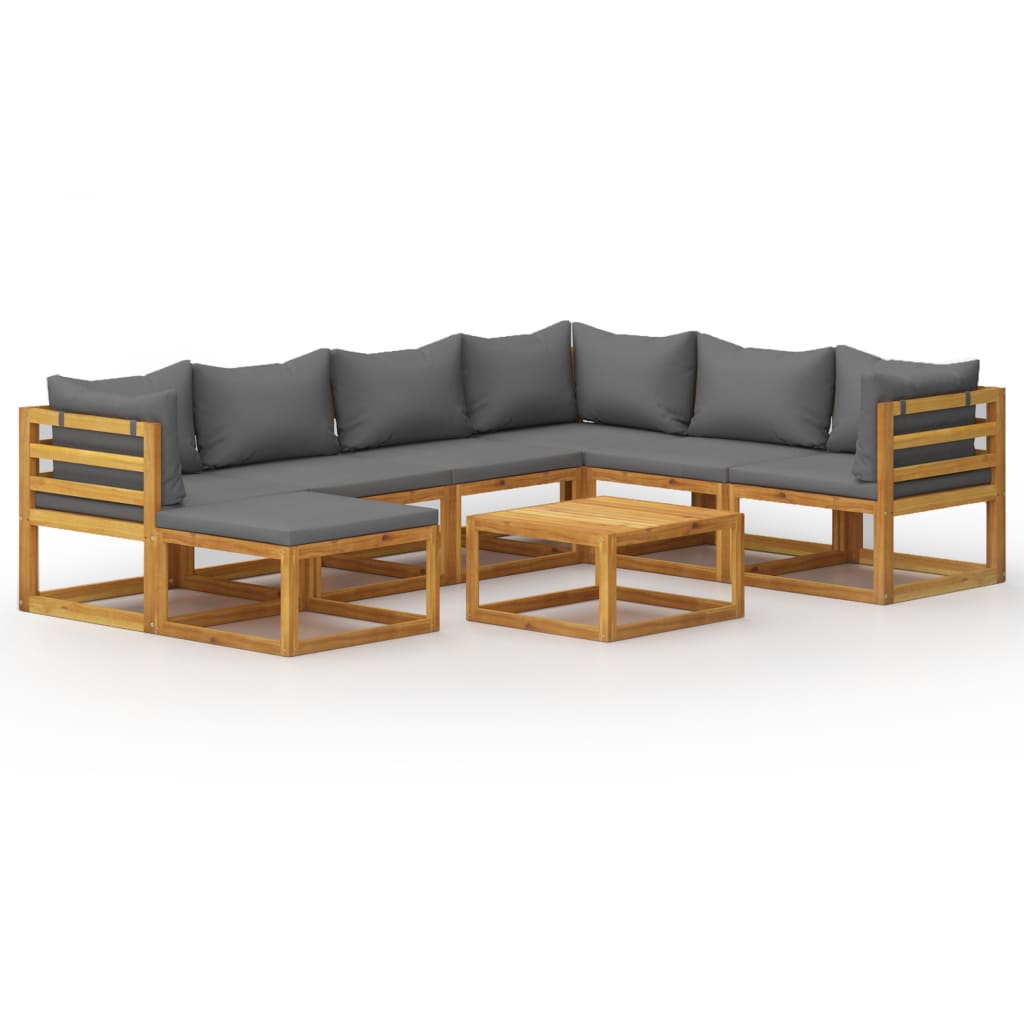 8-delige Loungeset met kussens massief acaciahout is nu te koop bij PeponiXL, paradijselijk wonen!