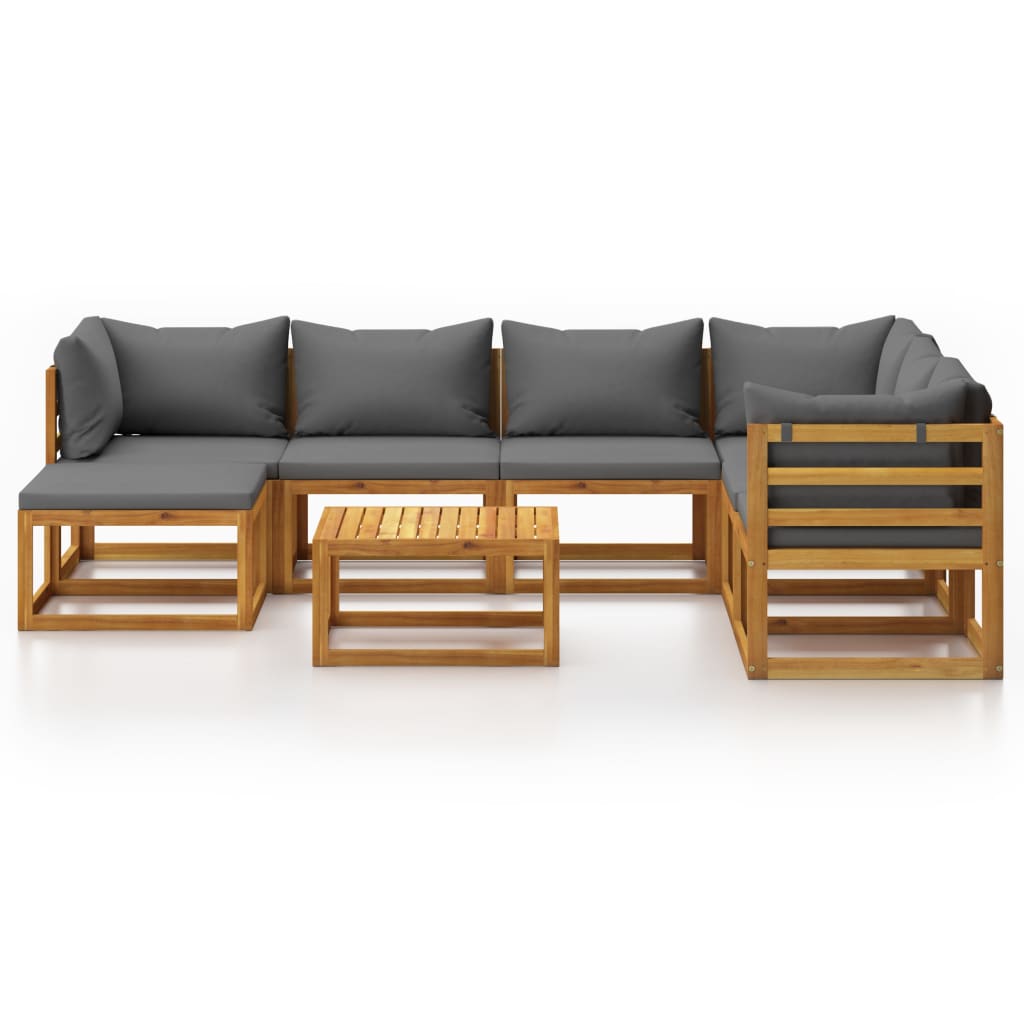 8-delige Loungeset met kussens massief acaciahout is nu te koop bij PeponiXL, paradijselijk wonen!