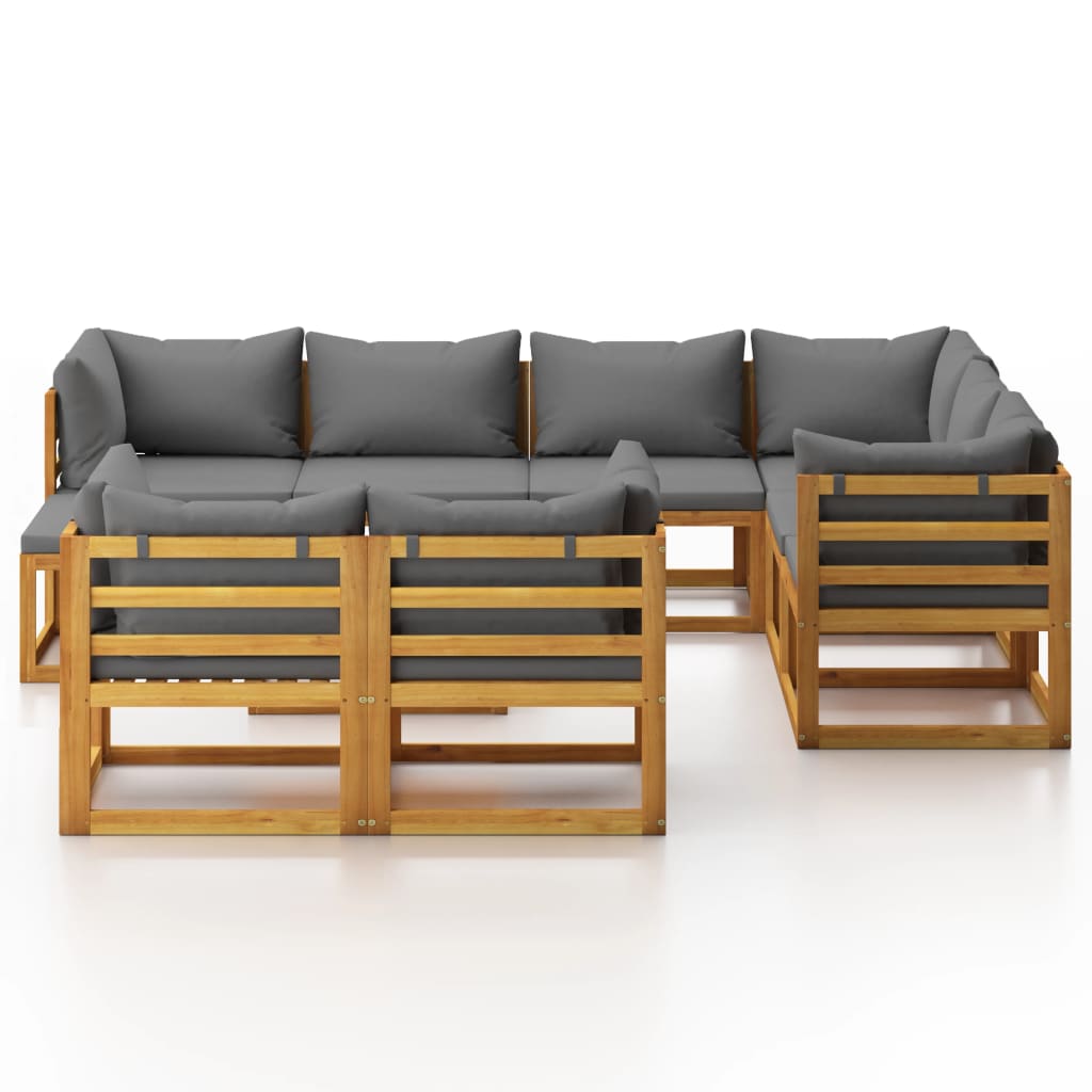 10-delige Loungeset met kussens massief acaciahout is nu te koop bij PeponiXL, paradijselijk wonen!