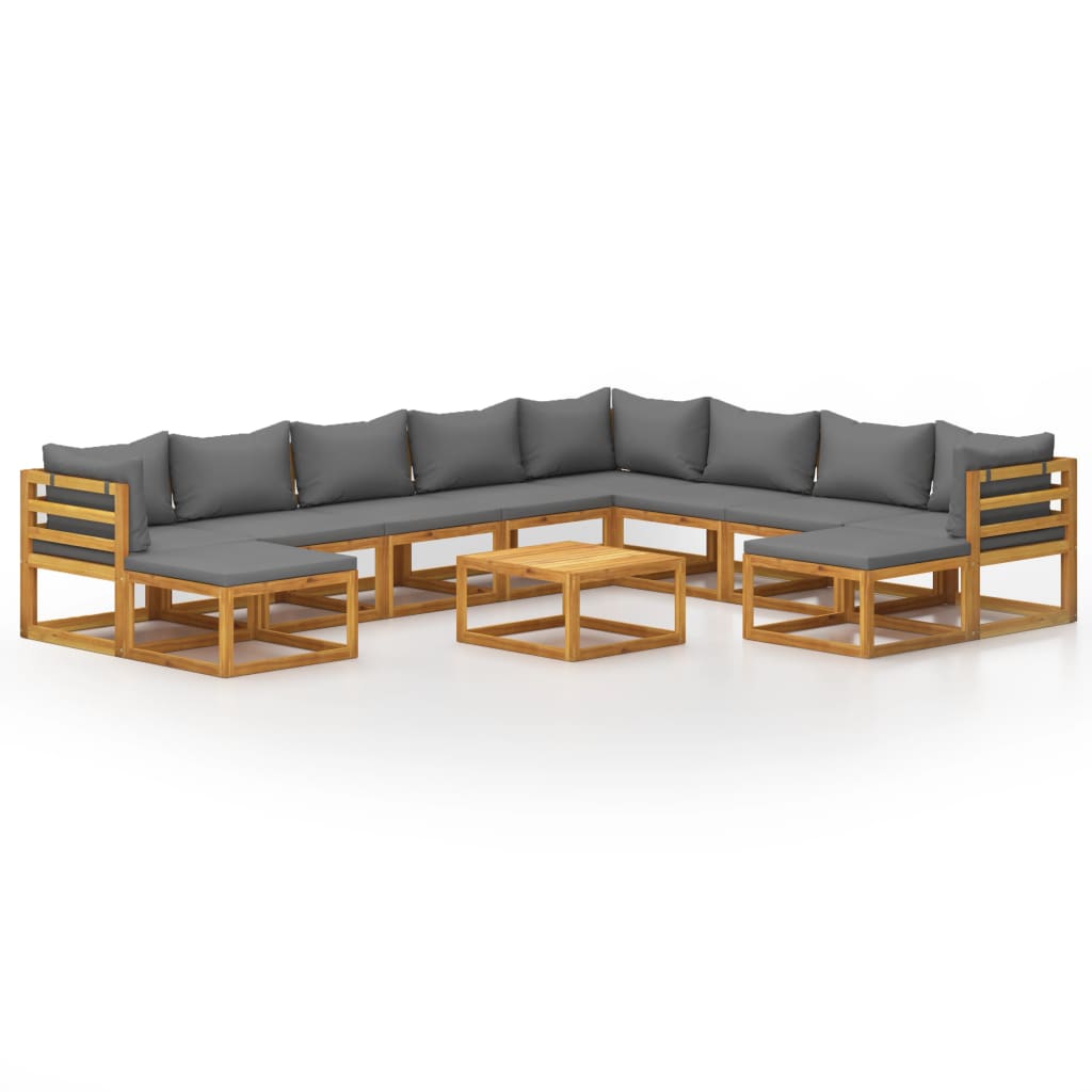11-delige Loungeset met kussens massief acaciahout is nu te koop bij PeponiXL, paradijselijk wonen!