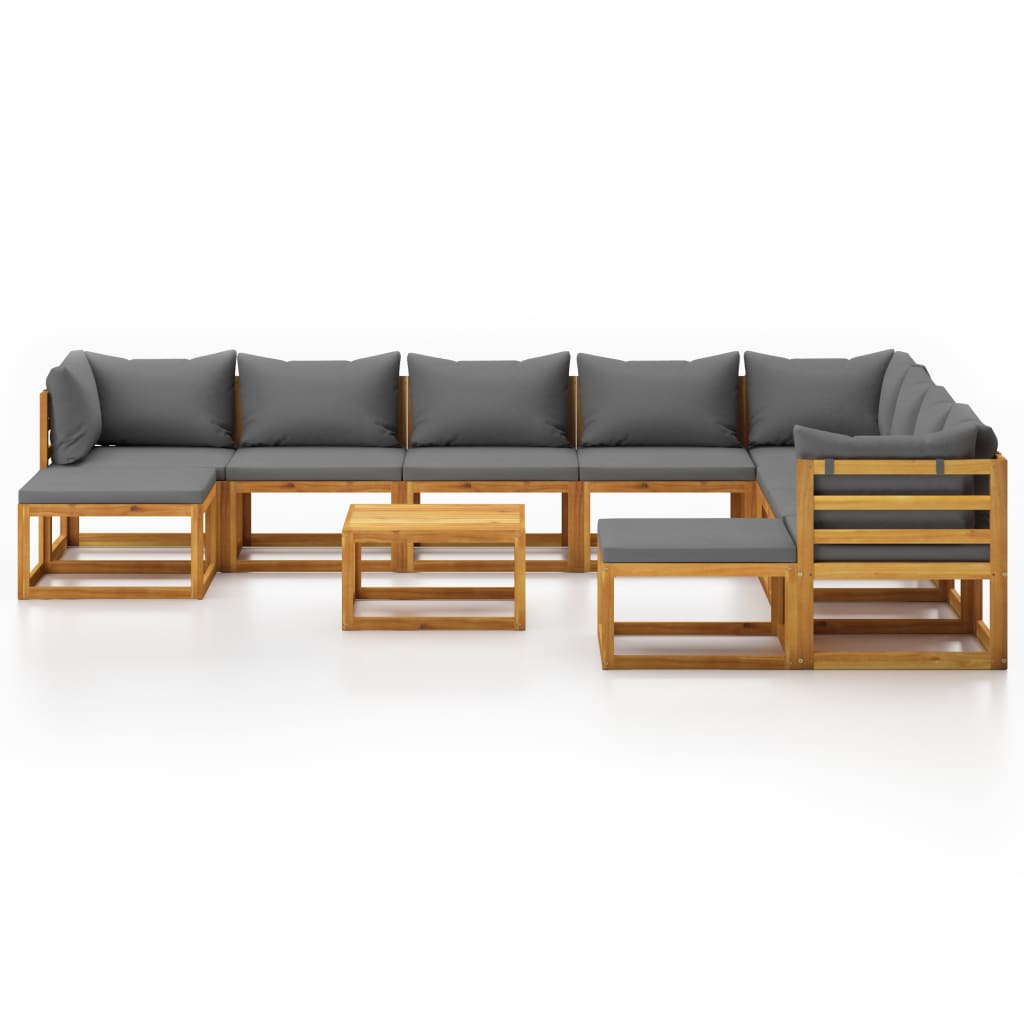 11-delige Loungeset met kussens massief acaciahout is nu te koop bij PeponiXL, paradijselijk wonen!
