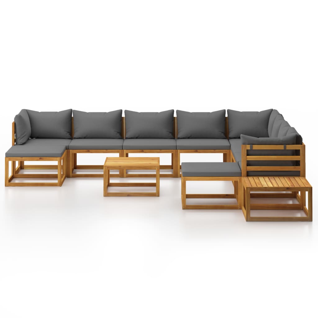 12-delige Loungeset met kussens massief acaciahout is nu te koop bij PeponiXL, paradijselijk wonen!