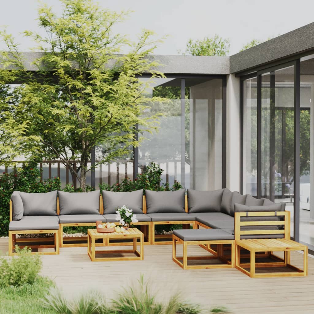 12-delige Loungeset met kussens massief acaciahout is nu te koop bij PeponiXL, paradijselijk wonen!