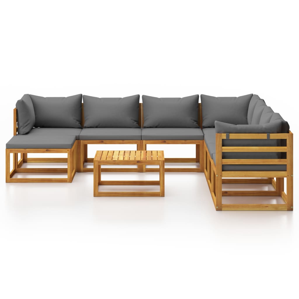 9-delige Loungeset met kussens massief acaciahout is nu te koop bij PeponiXL, paradijselijk wonen!